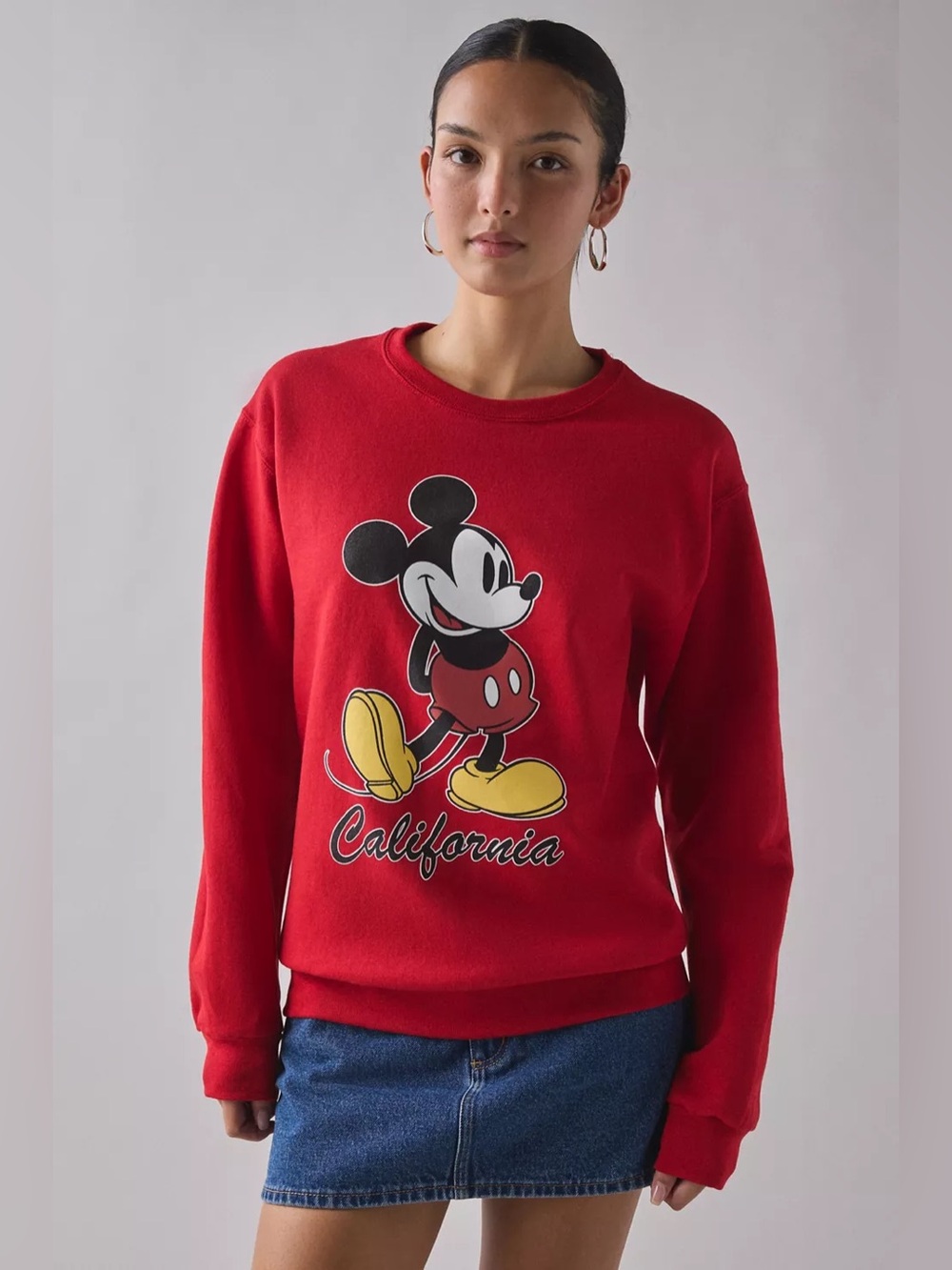 Urban Outfitters | Mickey Mouse California Graphic Crew Neck Pullover Sweatshirt